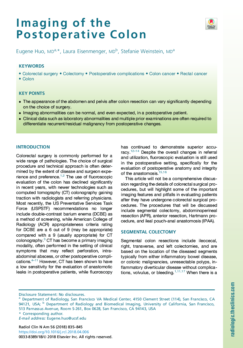 Imaging of the Postoperative Colon