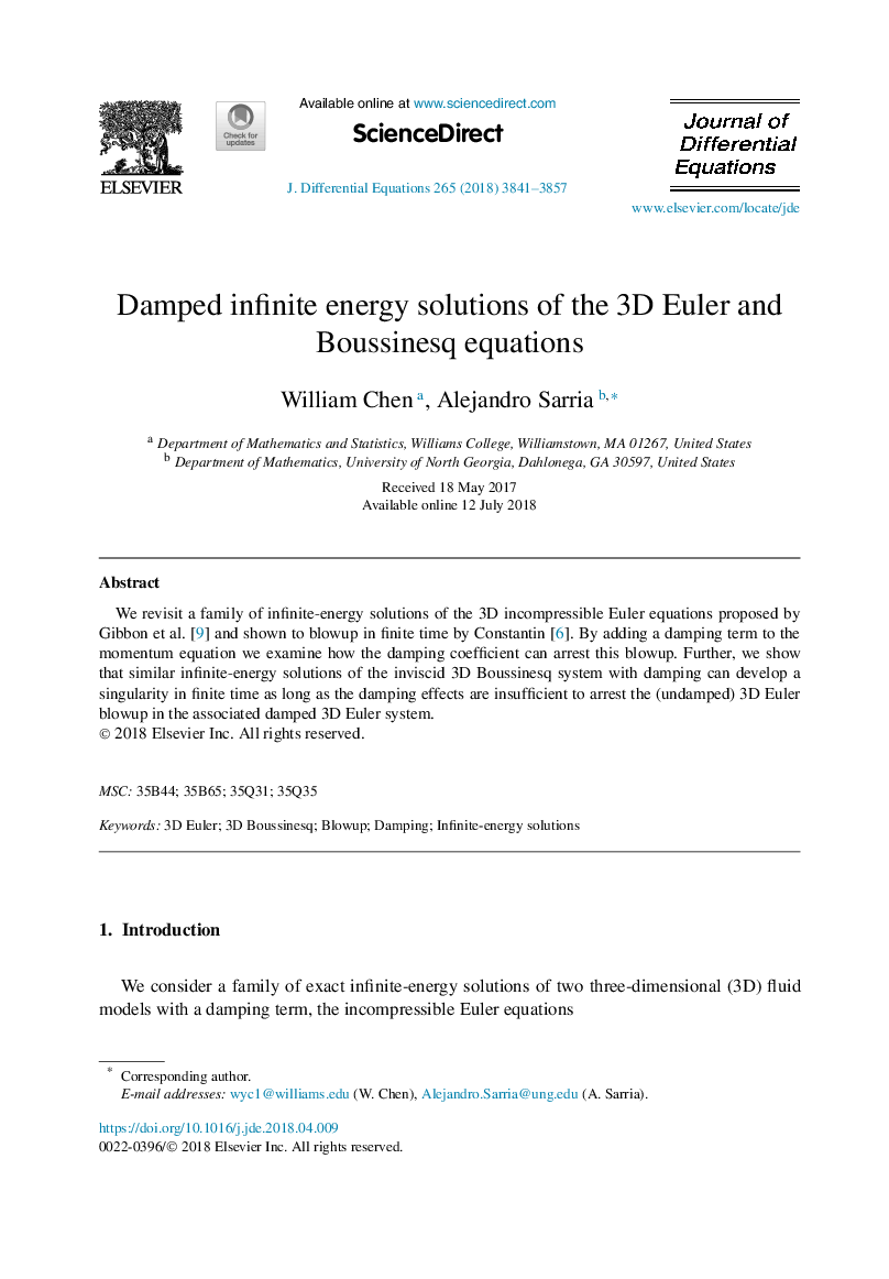 Damped infinite energy solutions of the 3D Euler and Boussinesq equations