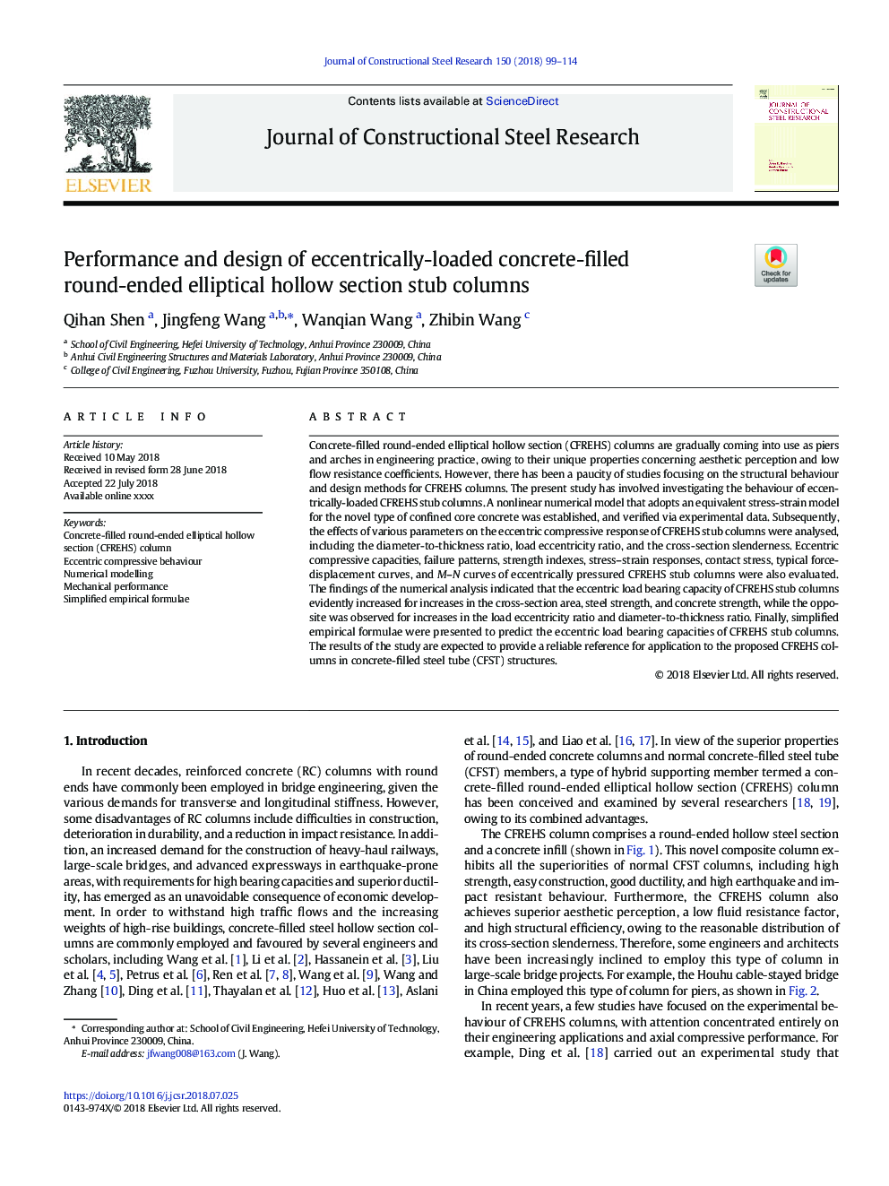 Performance and design of eccentrically-loaded concrete-filled round-ended elliptical hollow section stub columns