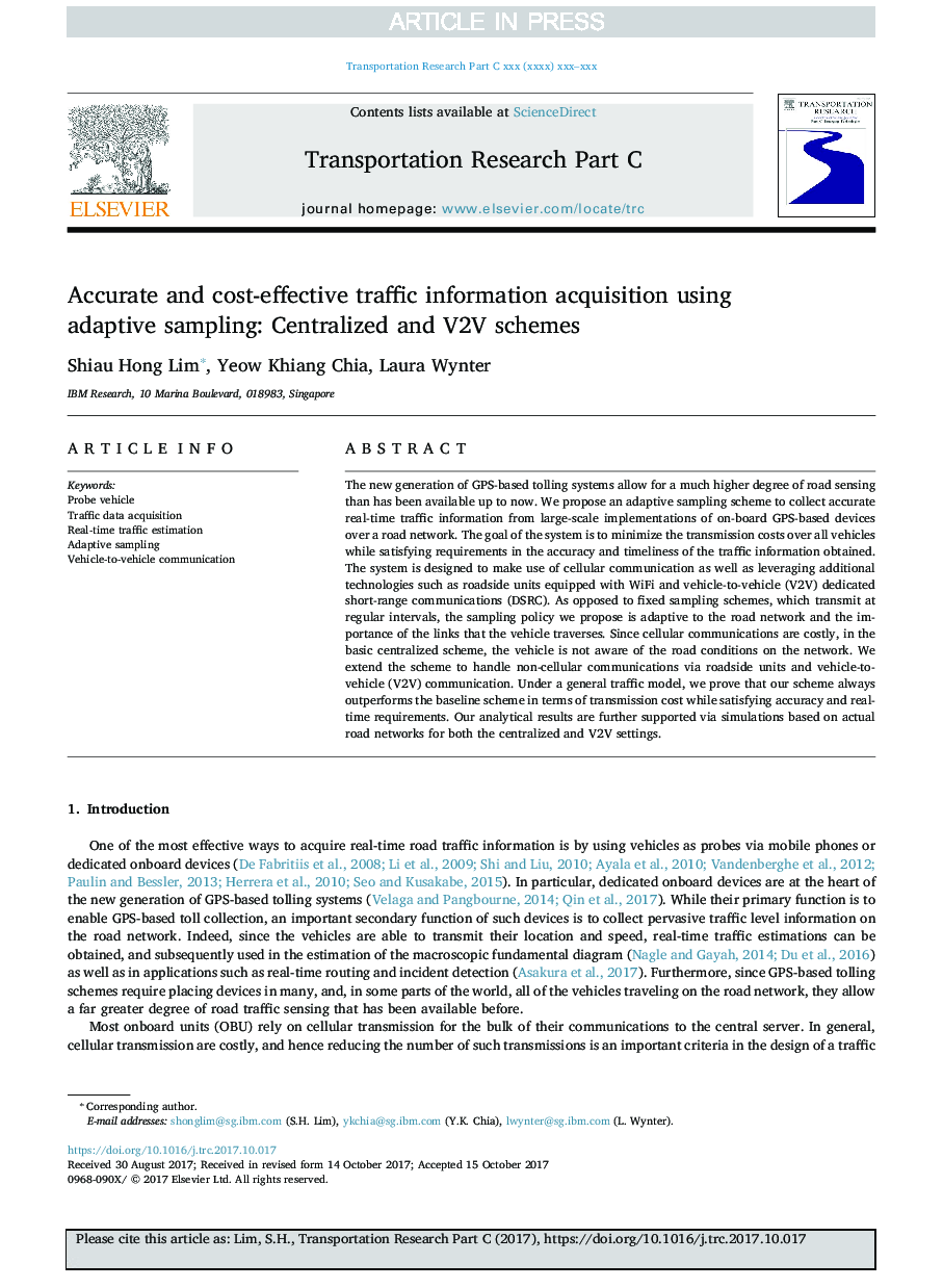 Accurate and cost-effective traffic information acquisition using adaptive sampling: Centralized and V2V schemes