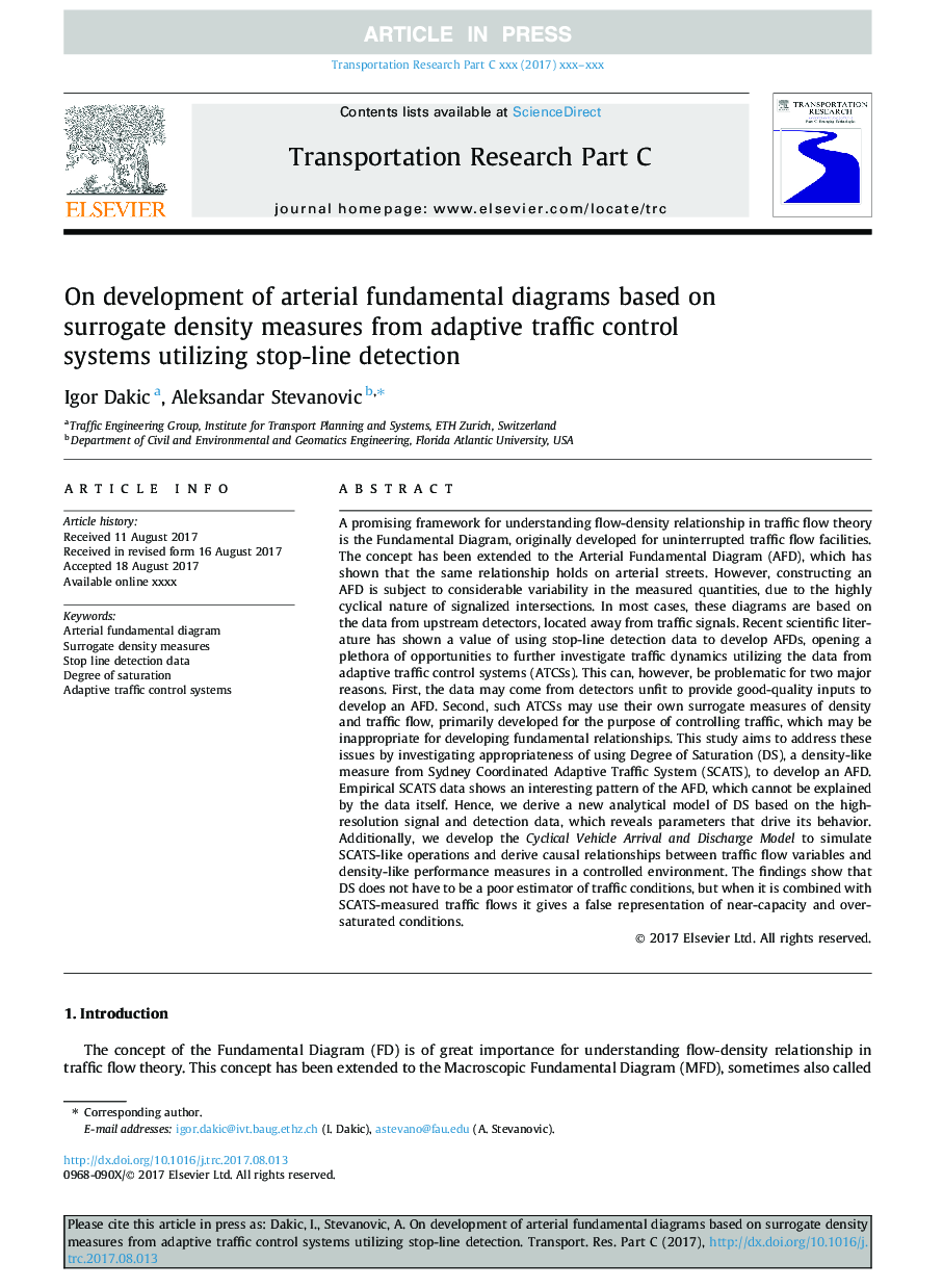 On development of arterial fundamental diagrams based on surrogate density measures from adaptive traffic control systems utilizing stop-line detection