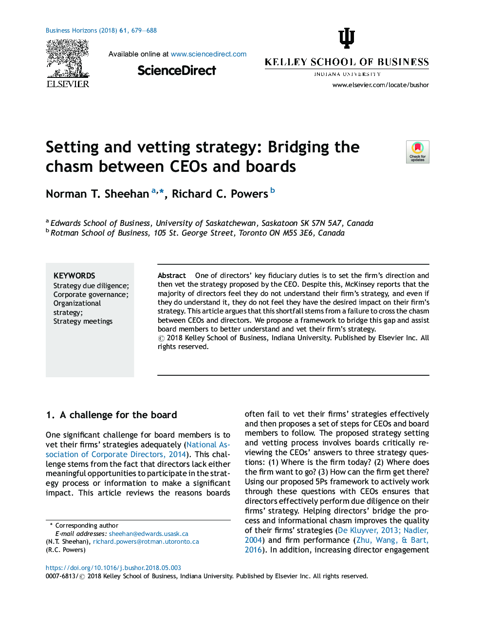 Setting and vetting strategy: Bridging the chasm between CEOs and boards