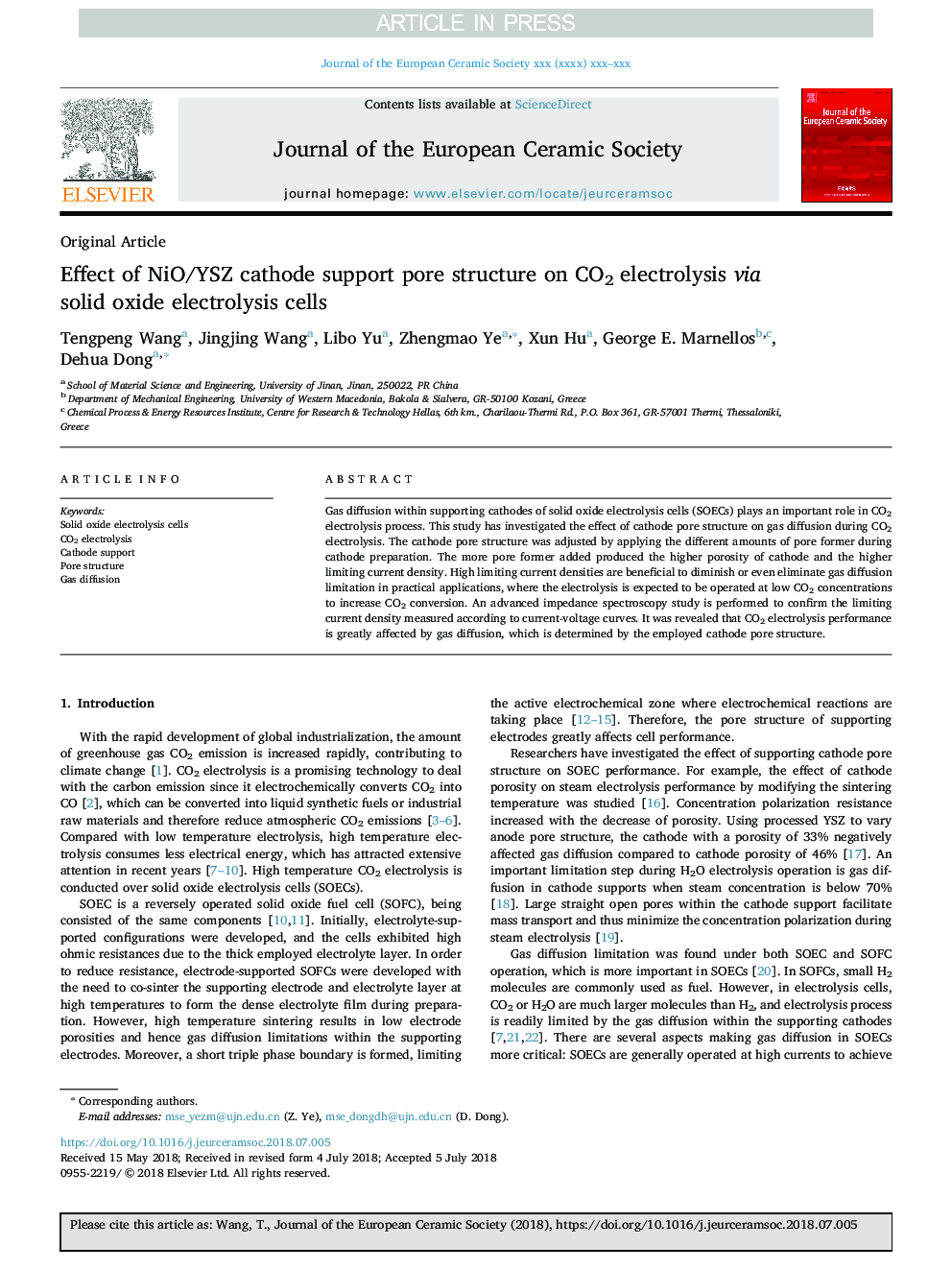 Effect of NiO/YSZ cathode support pore structure on CO2 electrolysis via solid oxide electrolysis cells