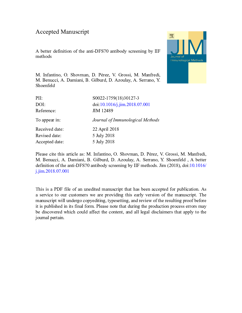 A better definition of the anti-DFS70 antibody screening by IIF methods