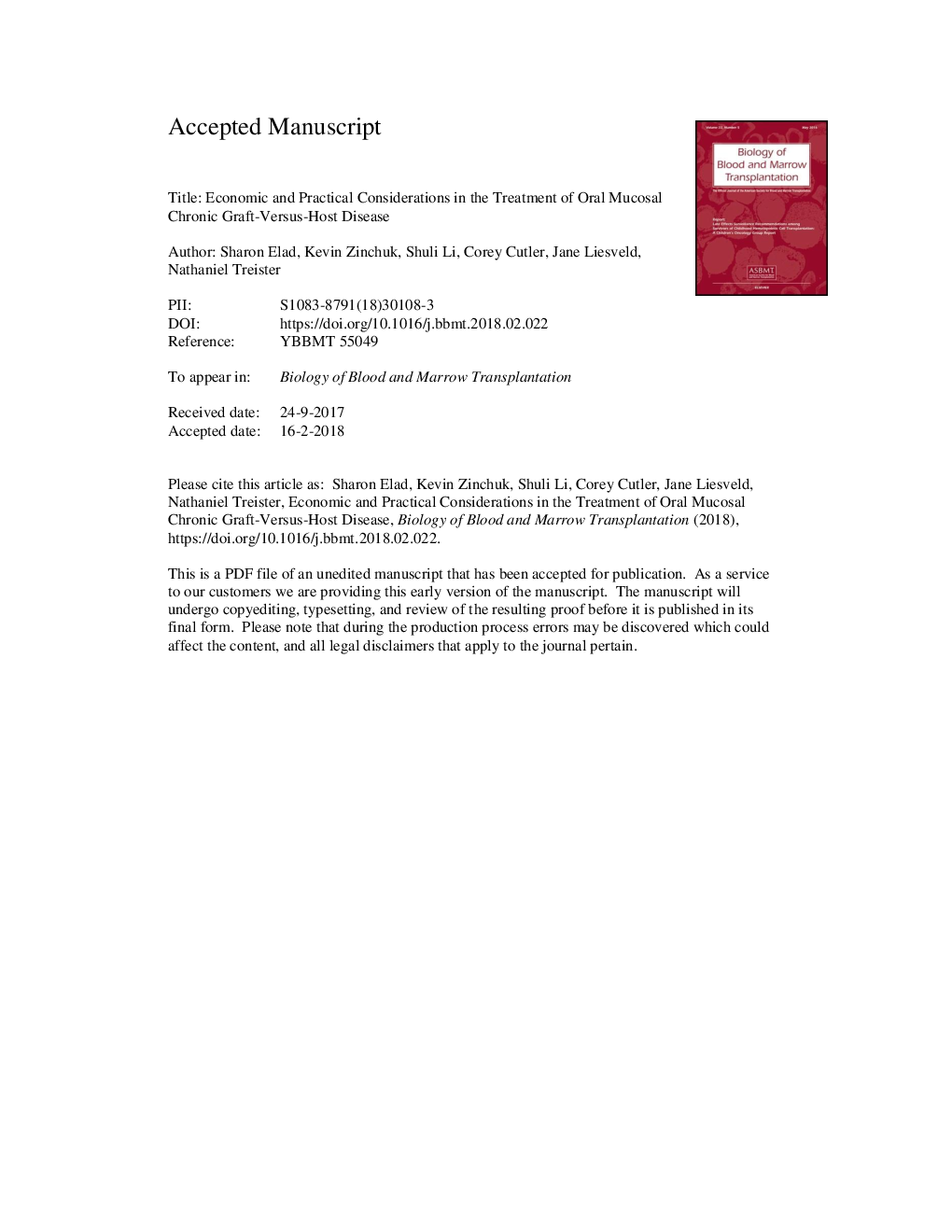 Economic and Practical Considerations in the Treatment of Oral Mucosal Chronic Graft-Versus-Host Disease