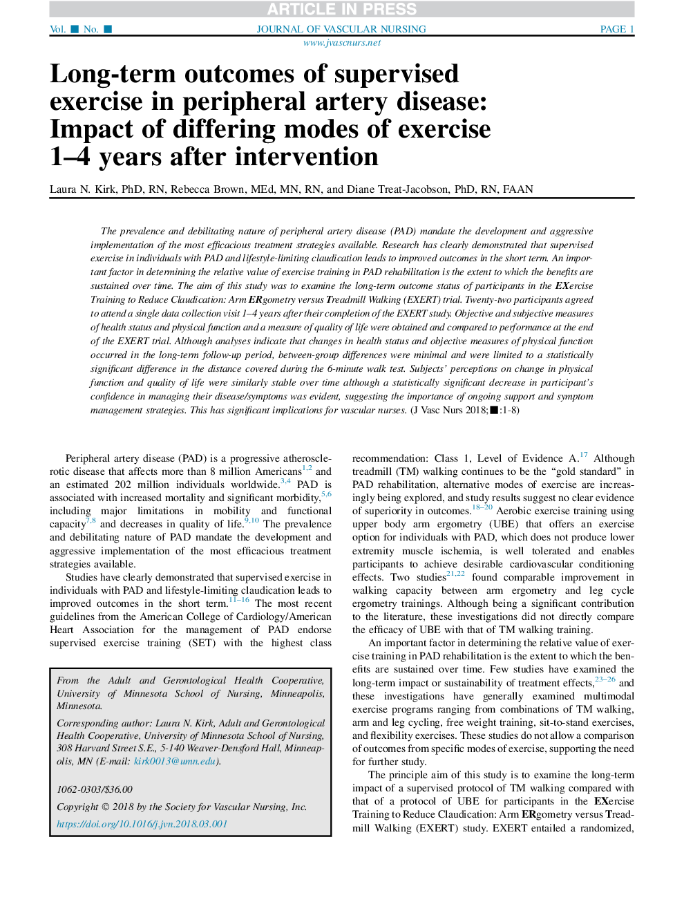 Long-term outcomes of supervised exercise in peripheral artery disease: Impact of differing modes of exercise 1-4Â years after intervention