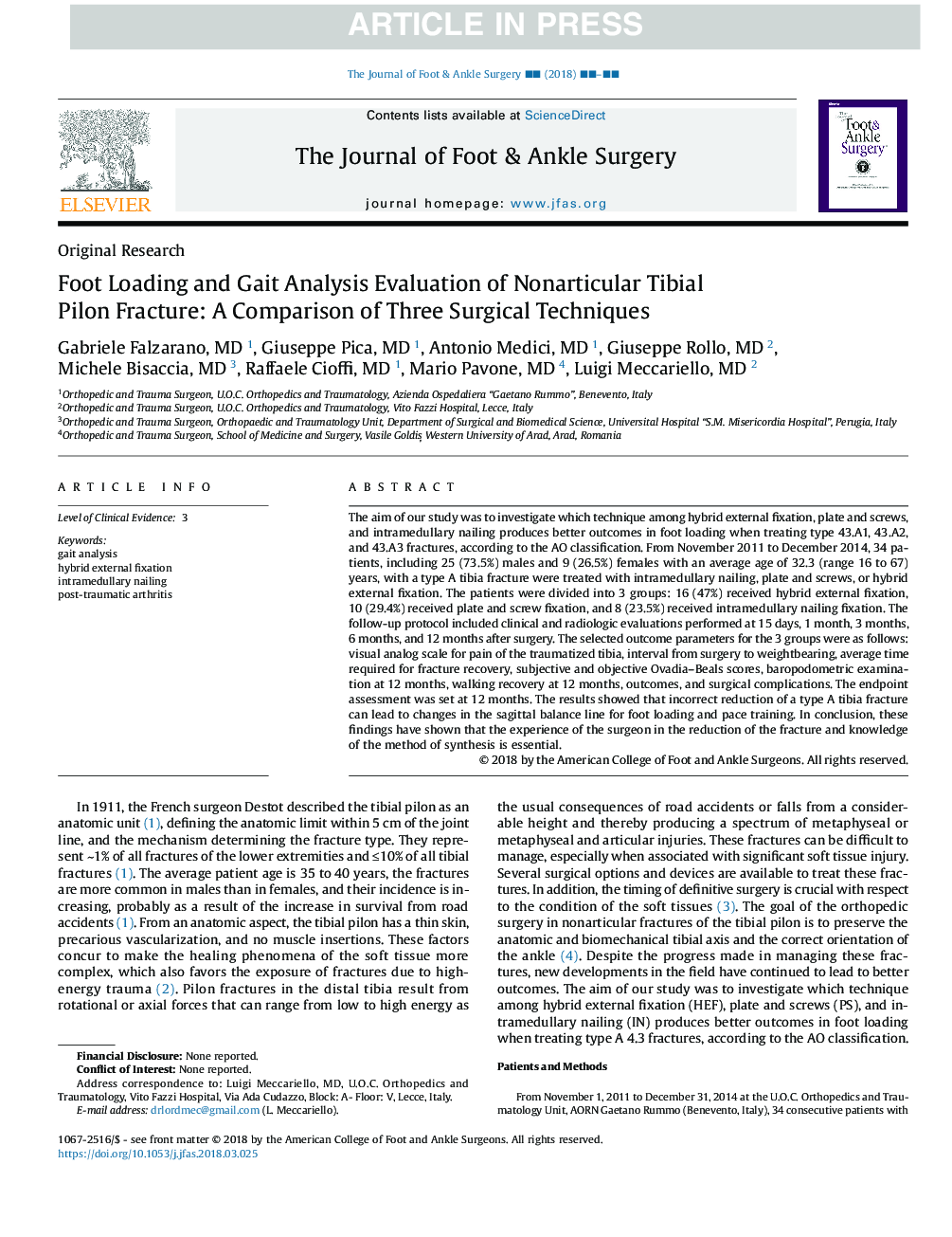 تجزیه و تحلیل پا بر روی پا و تجزیه و تحلیل گسستگی شکستگی پیلون تیبای غیر اختصاصی: مقایسه سه روش جراحی