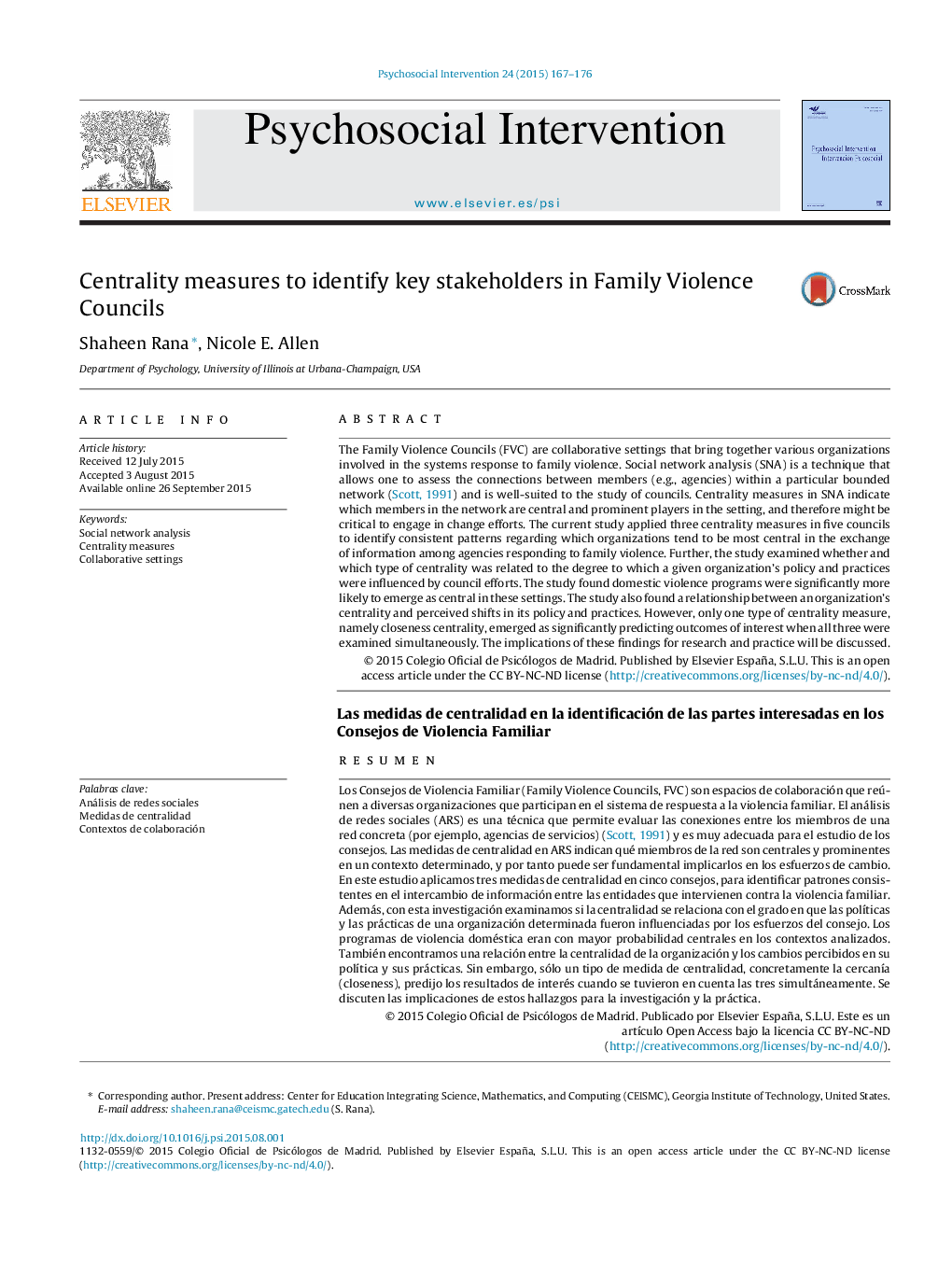 Centrality measures to identify key stakeholders in Family Violence Councils