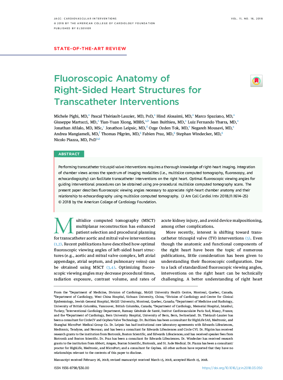 Fluoroscopic Anatomy of Right-Sided Heart Structures for Transcatheter Interventions