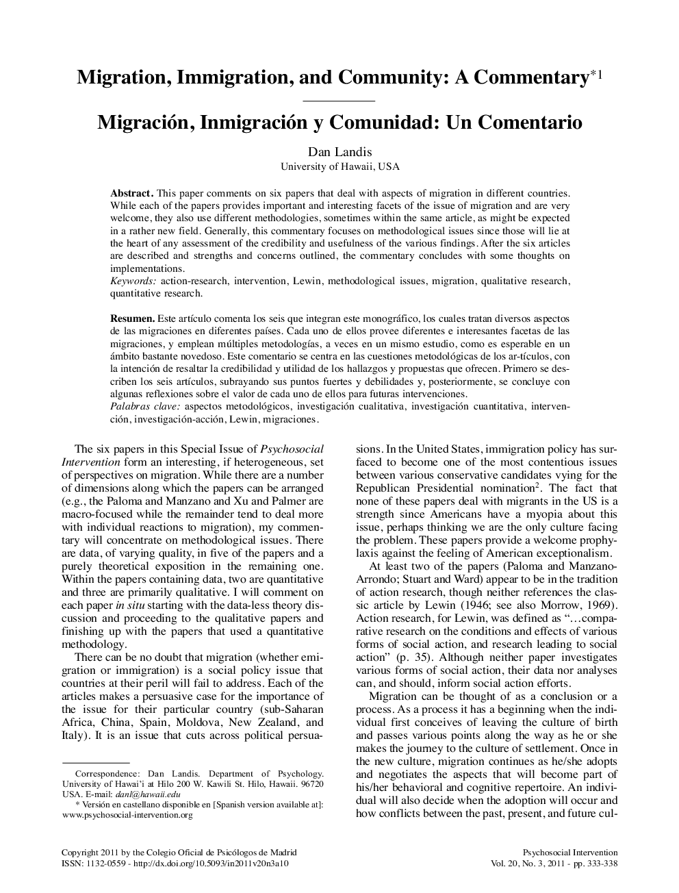Migration, Immigration, and Community: A Commentary1 *