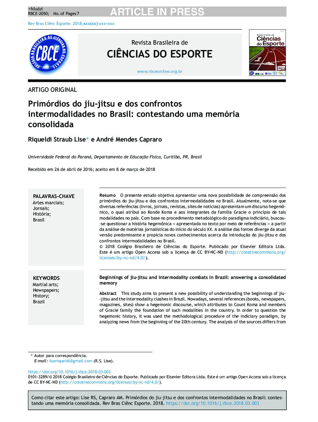 Primórdios do jiuâjitsu e dos confrontos intermodalidades no Brasil: contestando uma memória consolidada