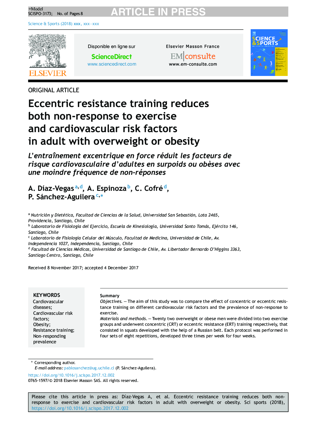 Eccentric resistance training reduces both non-response to exercise and cardiovascular risk factors in adult with overweight or obesity