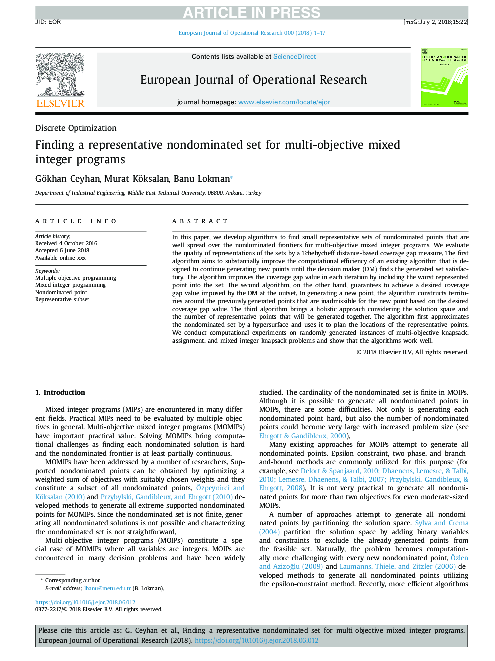 Finding a representative nondominated set for multi-objective mixed integer programs