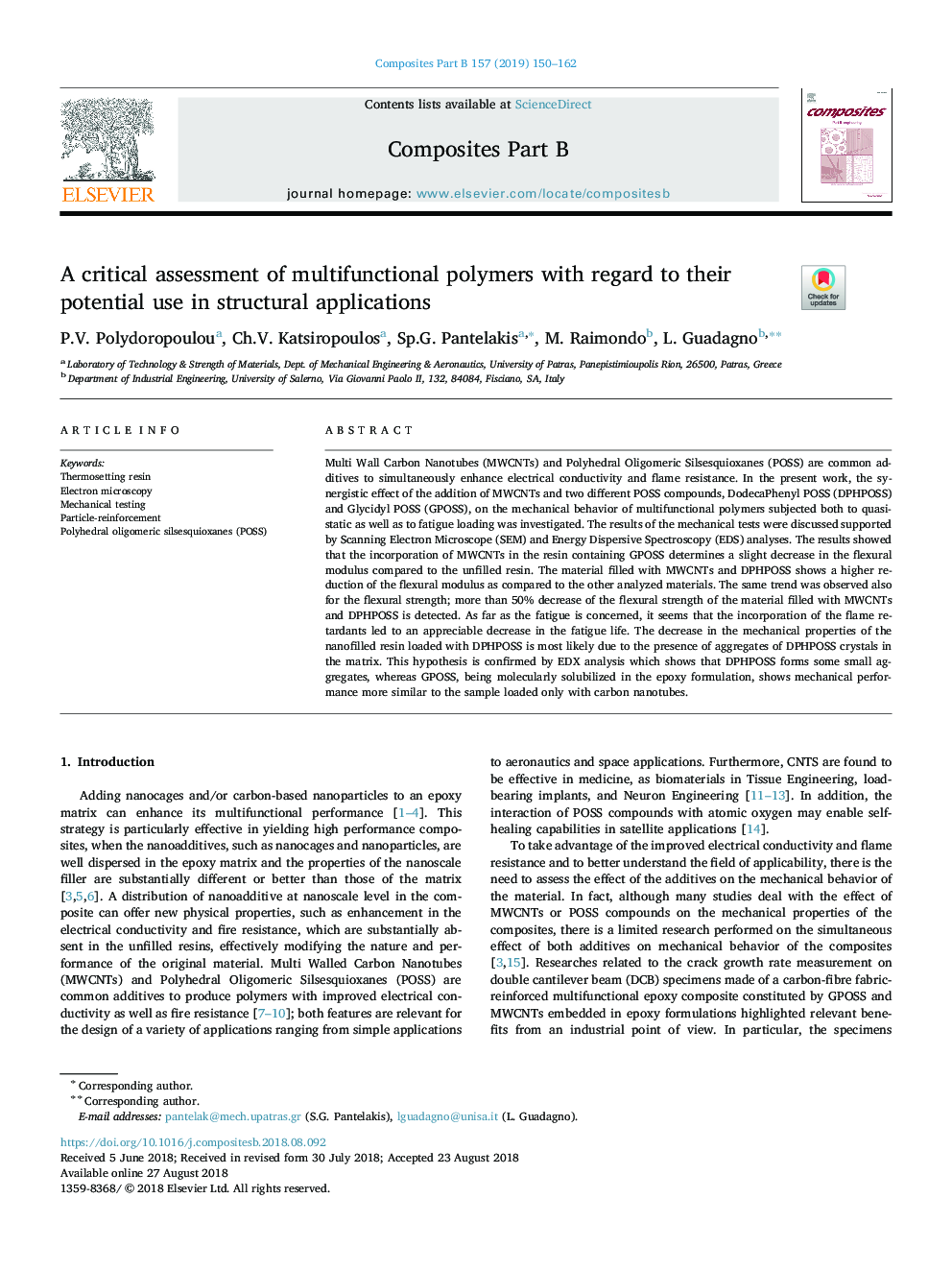 A critical assessment of multifunctional polymers with regard to their potential use in structural applications