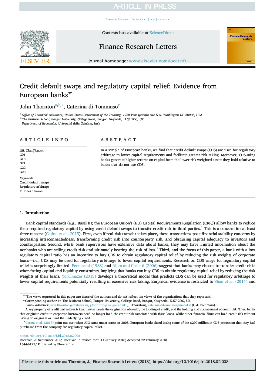 Credit default swaps and regulatory capital relief: Evidence from European banks