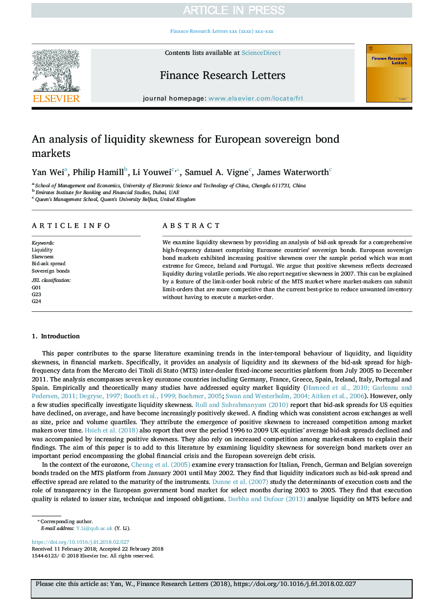 An analysis of liquidity skewness for European sovereign bond markets