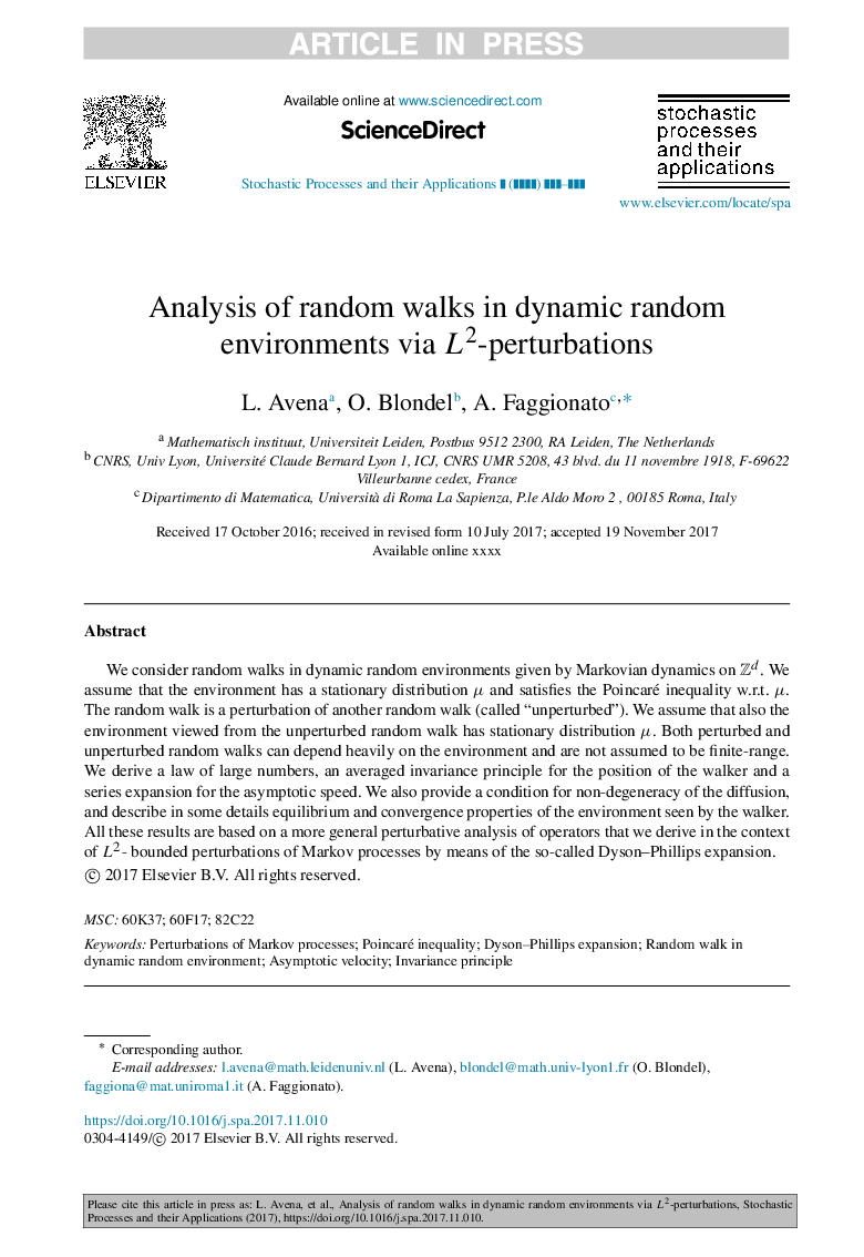 Analysis of random walks in dynamic random environments via L2-perturbations