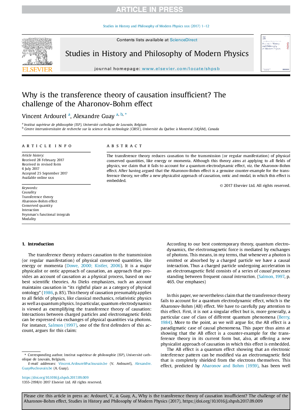 Why is the transference theory of causation insufficient? The challenge of the Aharonov-Bohm effect