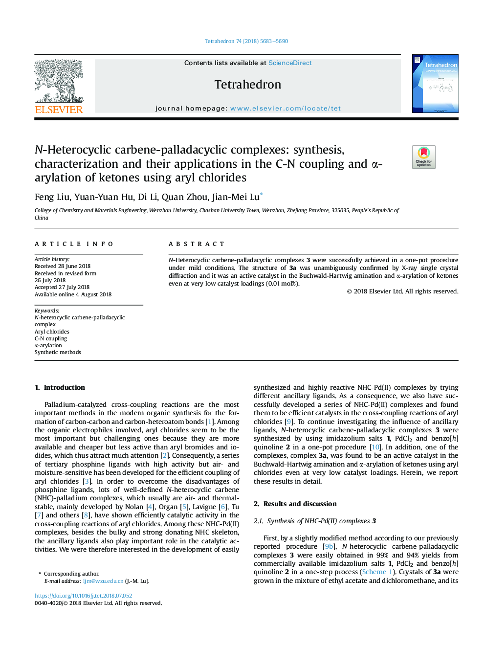 N-Heterocyclic carbene-palladacyclic complexes: synthesis, characterization and their applications in the C-N coupling and Î±-arylation of ketones using aryl chlorides