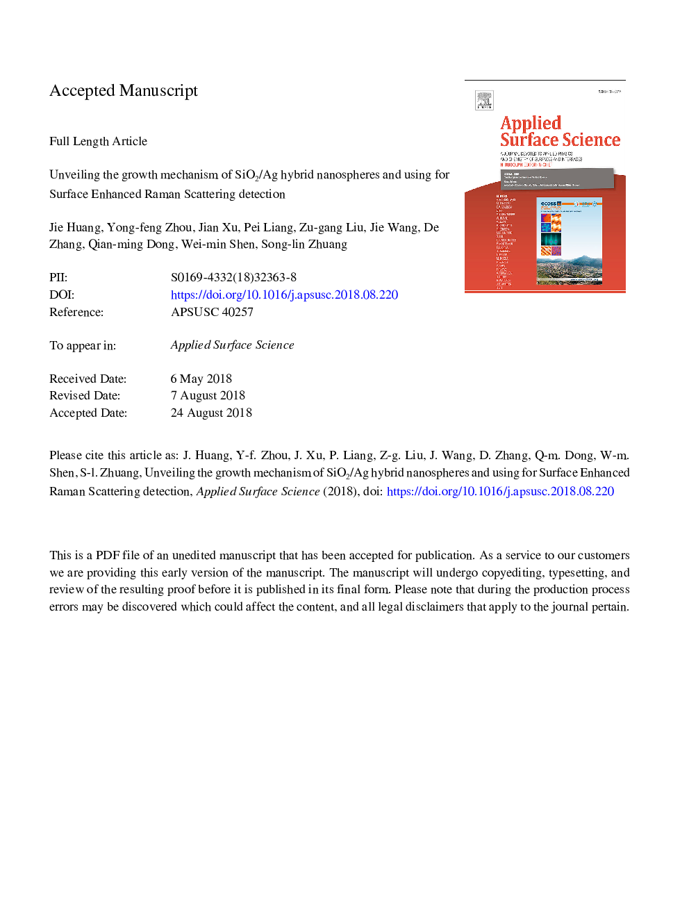 Unveiling the growth mechanism of SiO2/Ag hybrid nanospheres and using for Surface Enhanced Raman Scattering detection