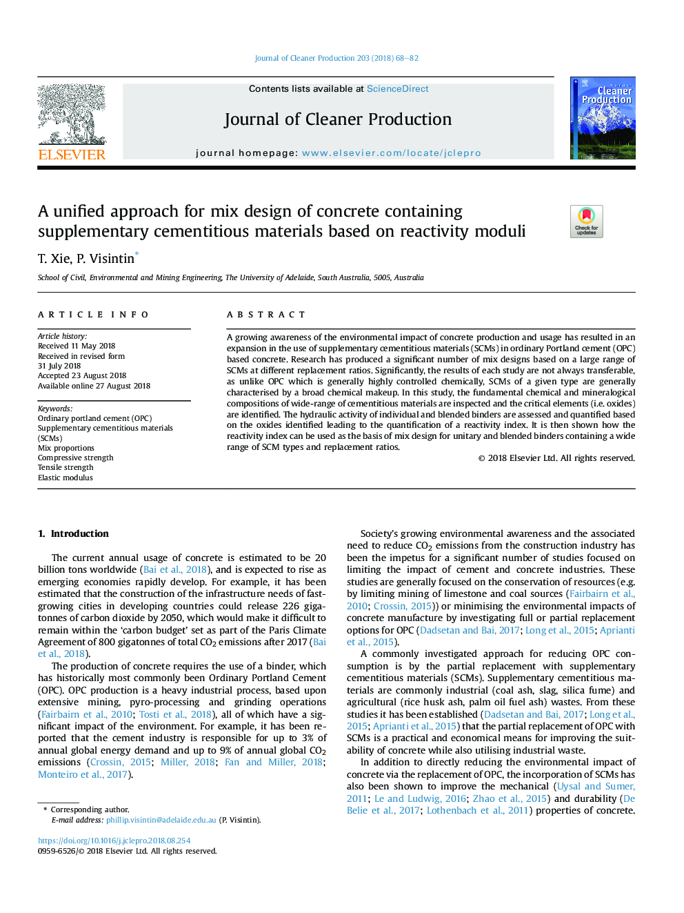 A unified approach for mix design of concrete containing supplementary cementitious materials based on reactivity moduli