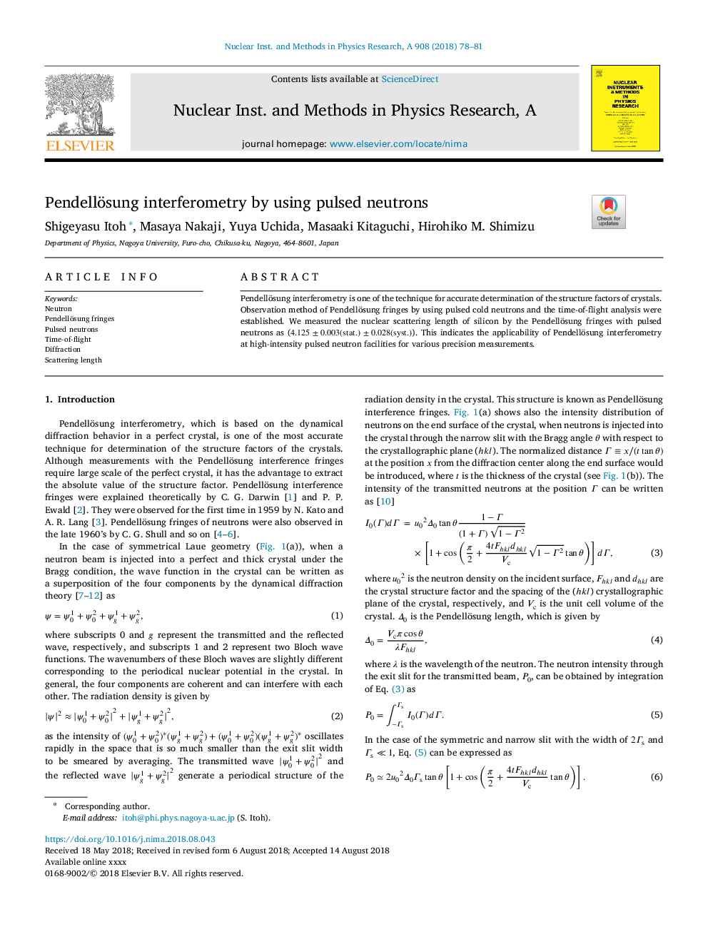 Pendellösung interferometry by using pulsed neutrons