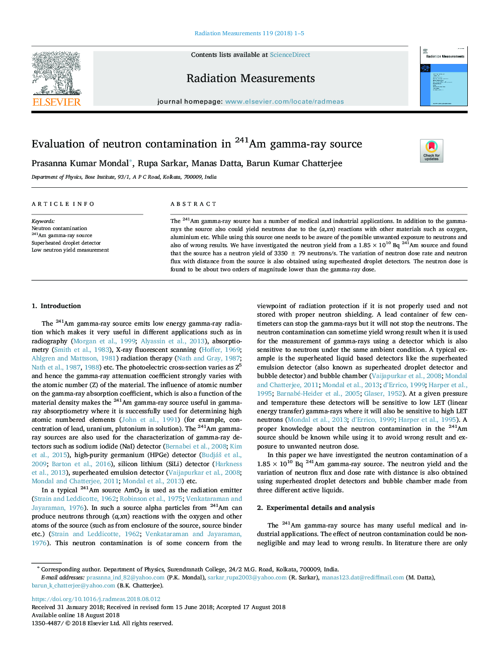 Evaluation of neutron contamination in 241Am gamma-ray source