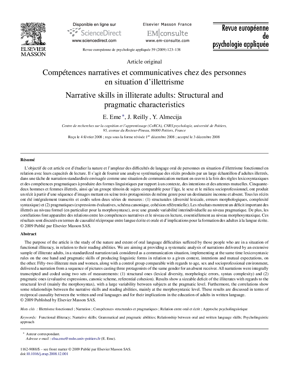 Compétences narratives et communicatives chez des personnes en situation d’illettrisme