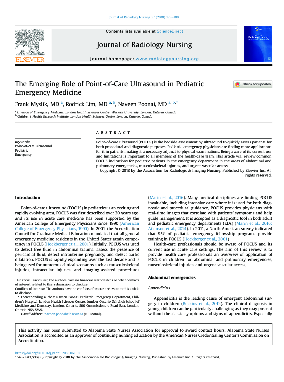 The Emerging Role of Point-of-Care Ultrasound in Pediatric Emergency Medicine