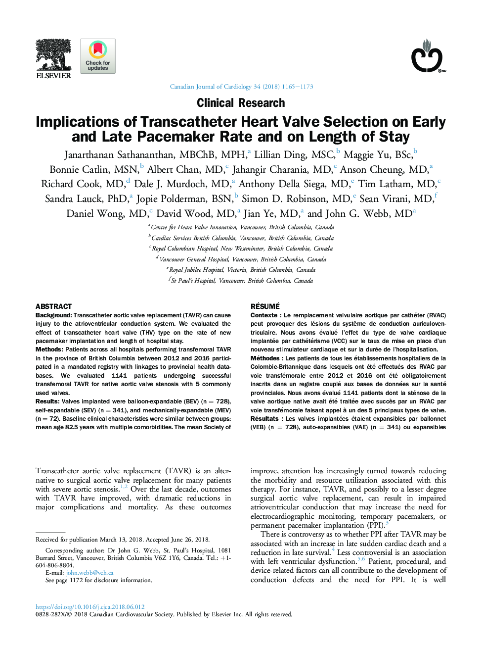 Implications of Transcatheter Heart Valve Selection on Early and Late Pacemaker Rate and on Length of Stay