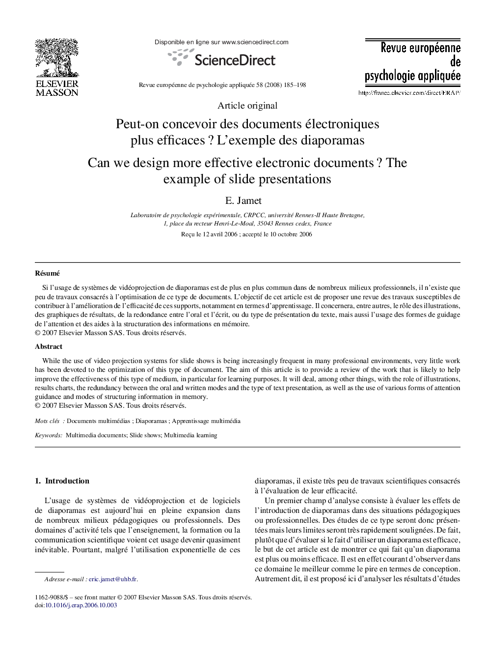 Peut-on concevoir des documents électroniques plus efficaces ? L’exemple des diaporamas