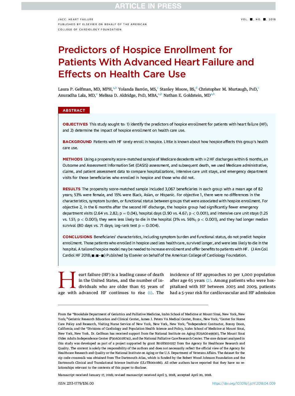 پیش بینی ثبت نام بیمارستانی در بیماران مبتلا به نارسایی قلبی پیشرفته و تأثیر آنها بر استفاده از مراقبت های بهداشتی