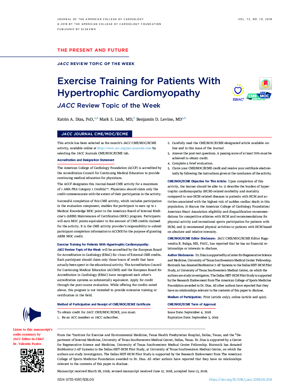 Exercise Training for Patients With HypertrophicÂ Cardiomyopathy