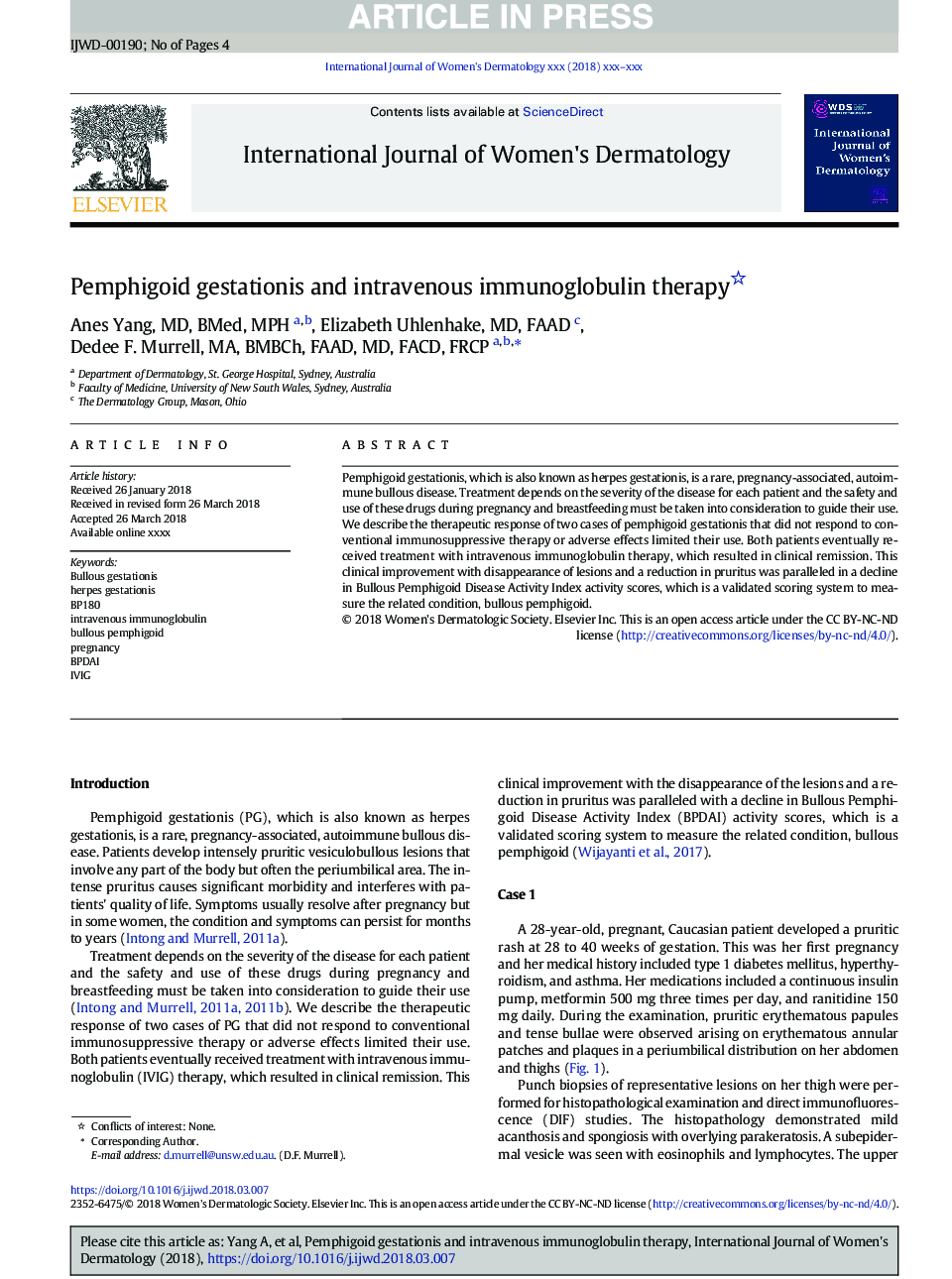Pemphigoid gestationis and intravenous immunoglobulin therapy
