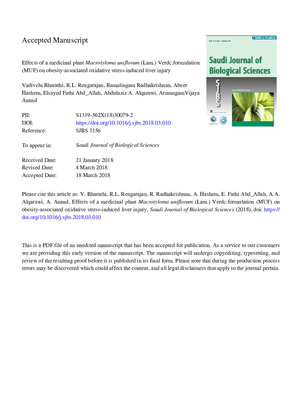 Effects of a medicinal plant Macrotyloma uniflorum (Lam.) Verdc.formulation (MUF) on obesity-associated oxidative stress-induced liver injury