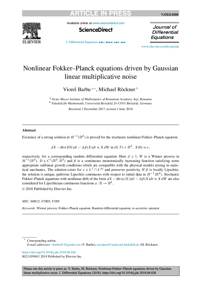 معادلات فاکتور-پلانک غیرخطی است که توسط نویز چندگانه خطی گاوسی انجام می شود