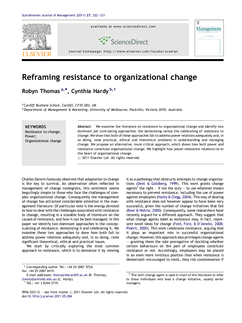 Reframing resistance to organizational change