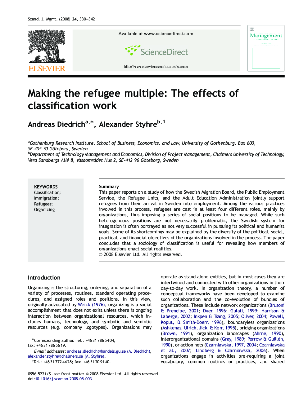 Making the refugee multiple: The effects of classification work