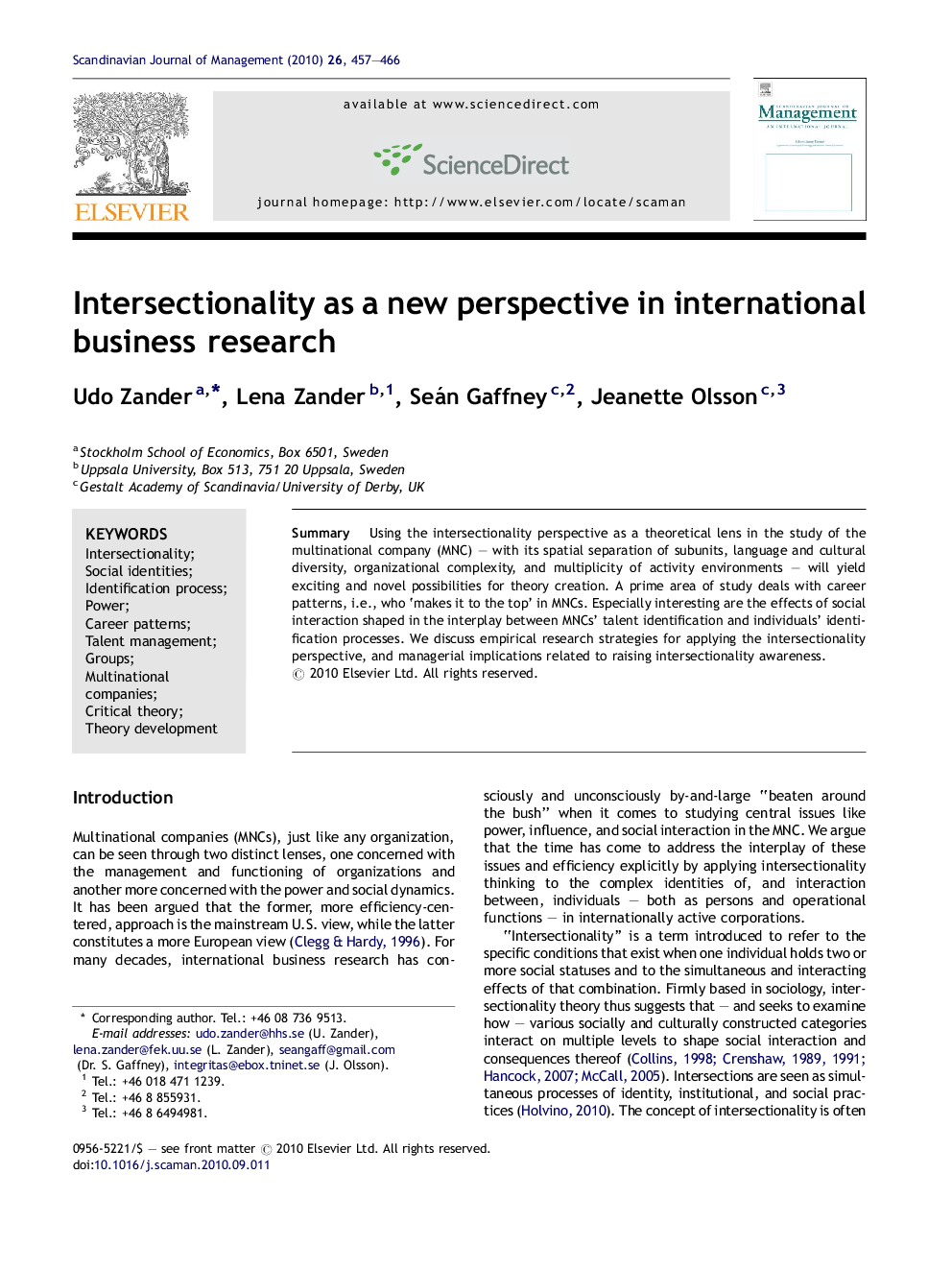 Intersectionality as a new perspective in international business research