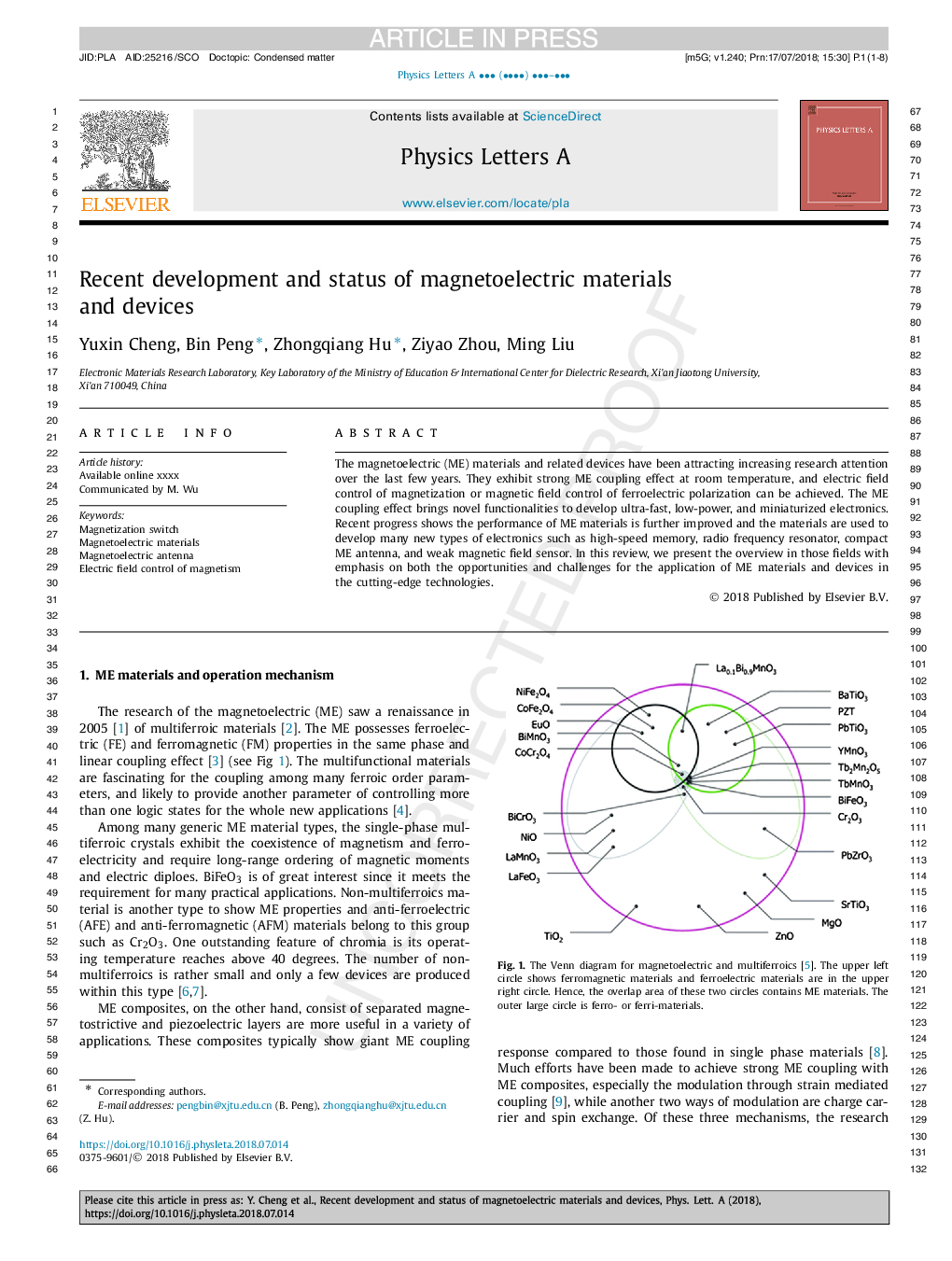 Recent development and status of magnetoelectric materials and devices