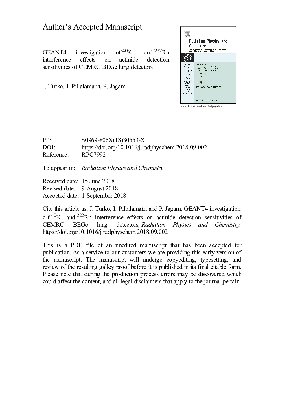 GEANT4 investigation of 40K and 222Rn interference effects on actinide detection sensitivities of CEMRC BEGe lung detectors