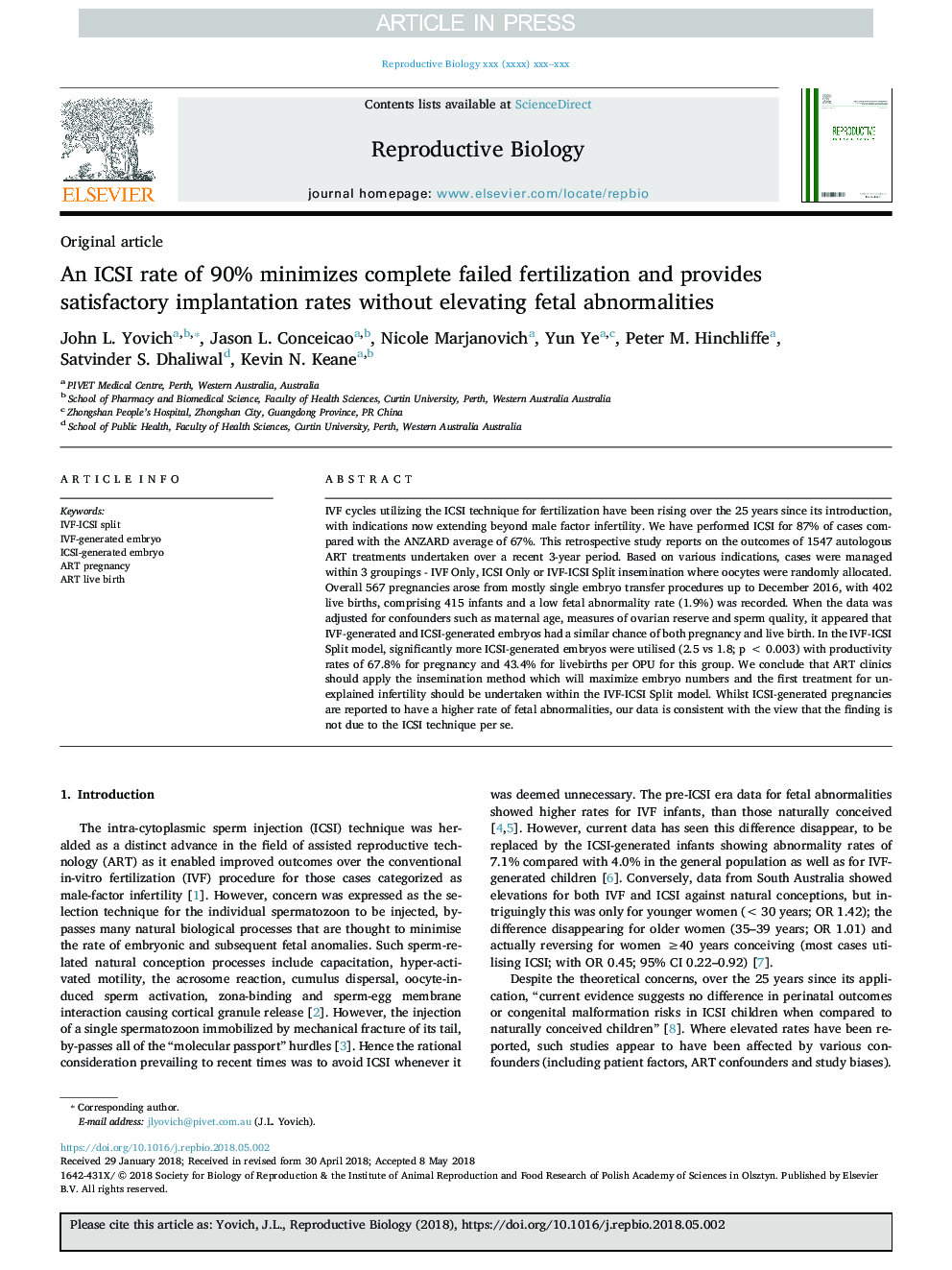 An ICSI rate of 90% minimizes complete failed fertilization and provides satisfactory implantation rates without elevating fetal abnormalities