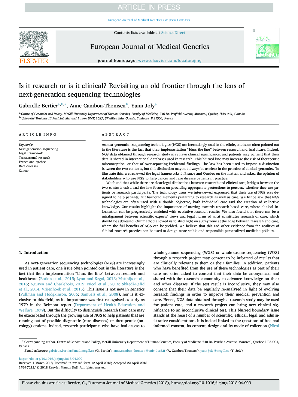 Is it research or is it clinical? Revisiting an old frontier through the lens of next-generation sequencing technologies