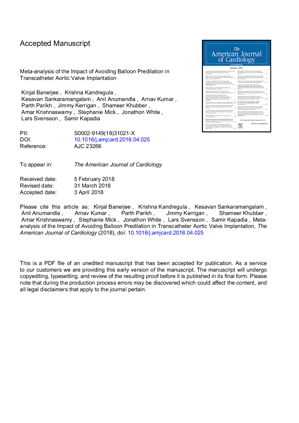 Meta-analysis of the Impact of Avoiding Balloon Predilation in Transcatheter Aortic Valve Implantation