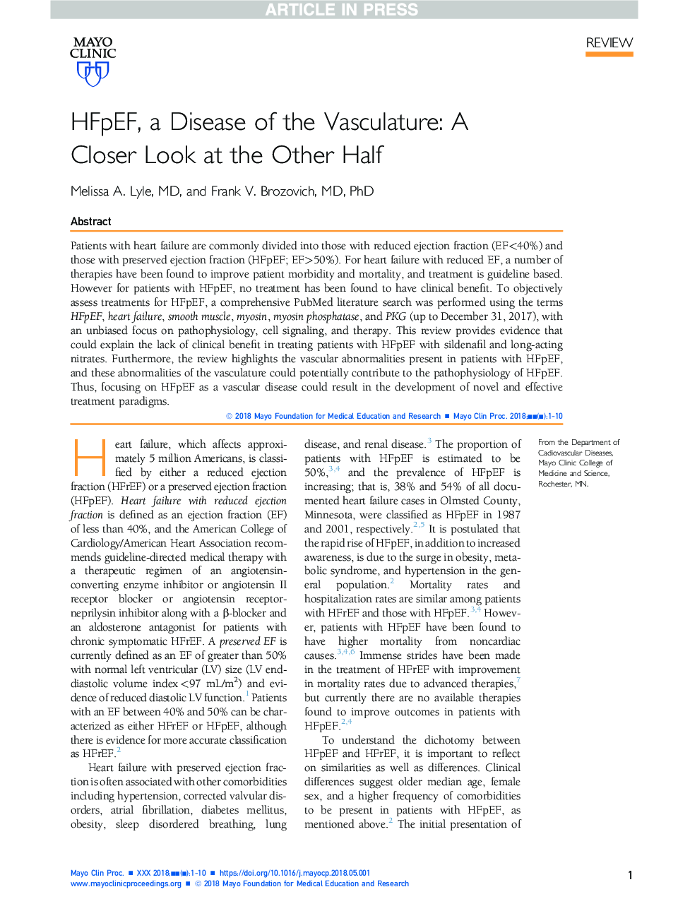 HFpEF, a Disease of the Vasculature: A Closer Look at the Other Half