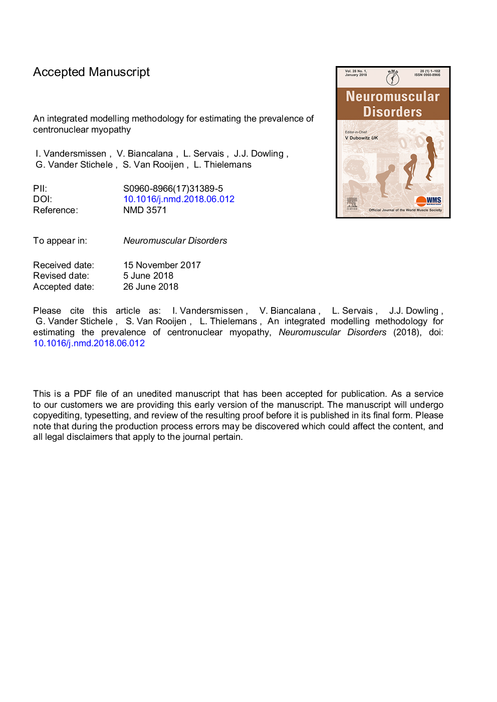 An integrated modelling methodology for estimating the prevalence of centronuclear myopathy