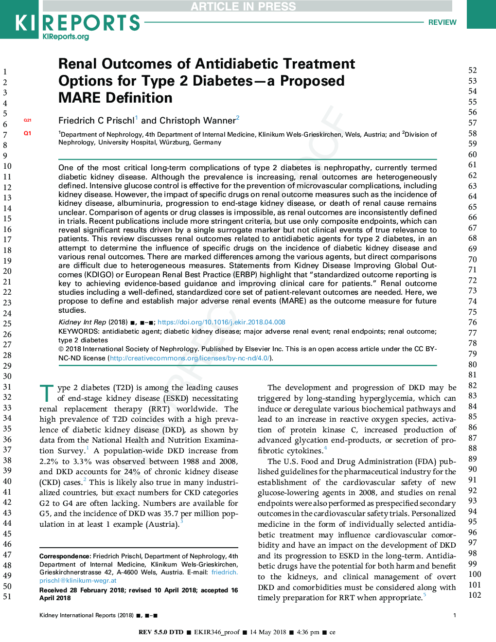 Renal Outcomes of Antidiabetic Treatment Options for Type 2 Diabetes-A Proposed MARE Definition