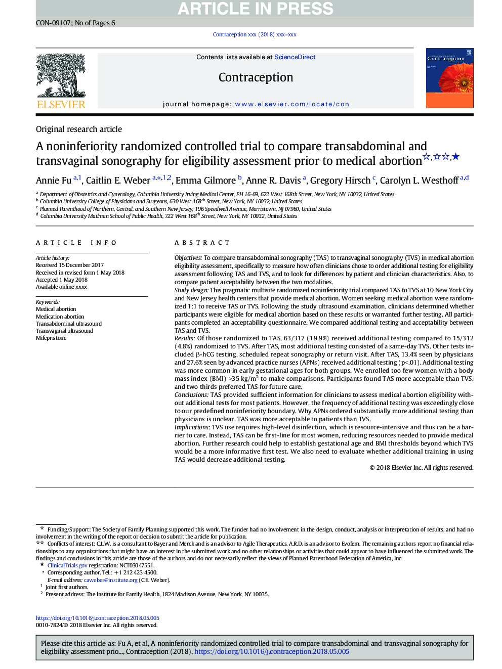 A noninferiority randomized controlled trial to compare transabdominal and transvaginal sonography for eligibility assessment prior to medical abortion