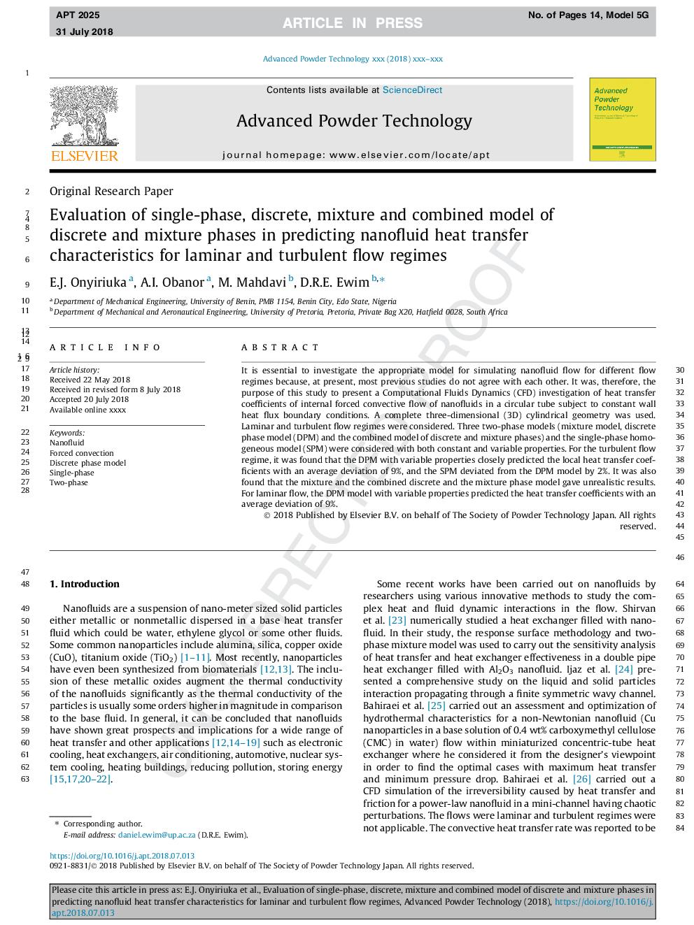 Evaluation of single-phase, discrete, mixture and combined model of discrete and mixture phases in predicting nanofluid heat transfer characteristics for laminar and turbulent flow regimes