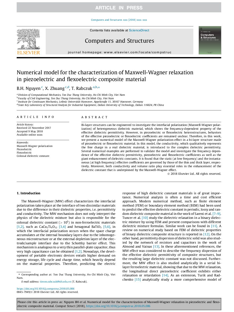 Numerical model for the characterization of Maxwell-Wagner relaxation in piezoelectric and flexoelectric composite material